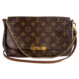 Louis Vuitton Borsa a pochette Favorite MM Canvas With Chain Bag Monogram Marrone