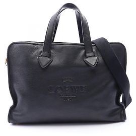 Loewe Heritage 2-Way Briefcase Handbag Black