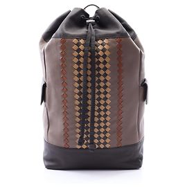 Bottega Veneta Intrecciato Leather Backpack Brown Multiple colors