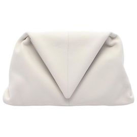 Borsa Triangle Flap Second Bag Bottega Veneta in White Bianco