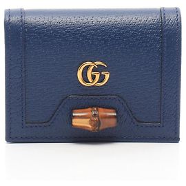 Gucci Double G Bamboo Bi-fold Wallet Navy blue