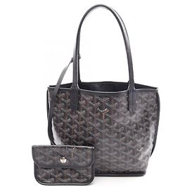 Goyard Ange Mini Pouch Sac Cabas Réversible Marron Noir Blanc