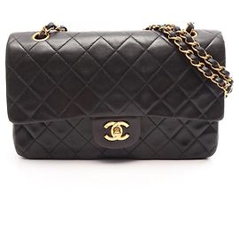 Sac à épaule Chanel Matelassé Double Flap Noir