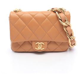 Bolso de solapa Chanel Matelassé Small Castaño