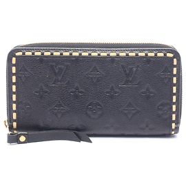 Louis Vuitton Monogram Empreinte Long Wallet Black Cream