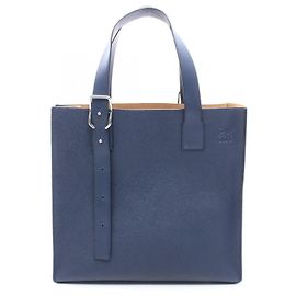 Loewe Buckle Horizontal Anagram Tote Bag Navy blue