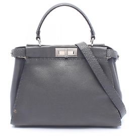 Sac à main 2-Way Fendi Peekaboo Regular Selleria Marron