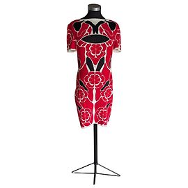 Alexander McQueen Sarah Burton Floral Print Cut-Out Dress Black White Red