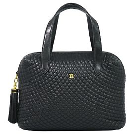 Bally Vintage gestepptes Leder Schwarz