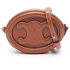 Céline Borsa a tracolla Celine Triomphe Oval Purse Cuile Marrone