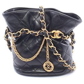 Chanel Matelassé Bucket Bag Black