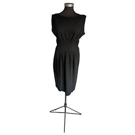 Prada Schwarzes Wollkleid Tailored Architectural Schwarz