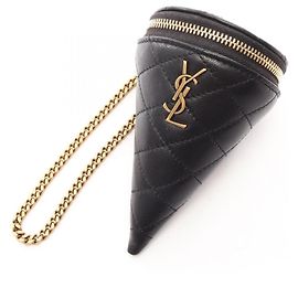 Yves Saint Laurent Leather Handbag Charm Black