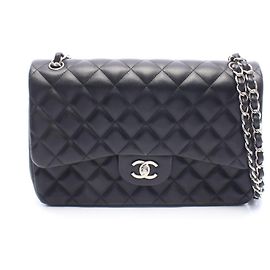 Borsa a tracolla Chanel Large Matelassé 30 Classic Double Flap Nero