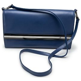 Gianni Versace Bolso de Hombro en Piel Azul Azul