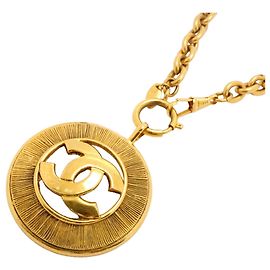Chanel Coco Mark Circle Necklace Golden
