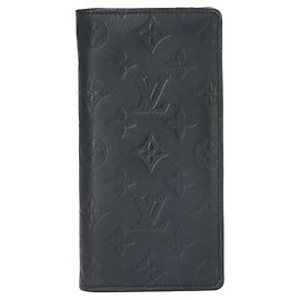 Carteira longa bi-fold Louis Vuitton Monogram Shadow Preto