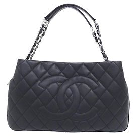 Bolsa de ombro Chanel 66872 em couro de bezerro granulado preto Preto