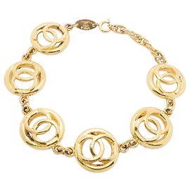Chanel Gold Plated Charm Bracelet Golden