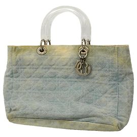 Christian Dior Cannage Denim Blue Tote Bag Blau
