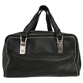 Chanel Vintage Bowler Lambskin Medium Nero