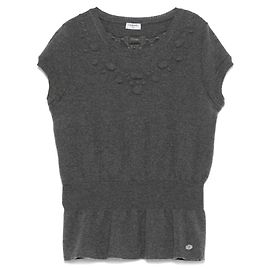 Chanel Grey Wool Embossed Top Grey
