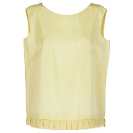 Autre Marque Franda Sleeveless Silk Top Yellow Yellow