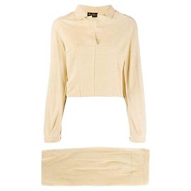 Autre Marque Ensemble De Pietri en Daim Top et Jupe Beige Beige