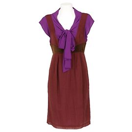 Vestido Kenzo de lã castanho e roxo Marrom