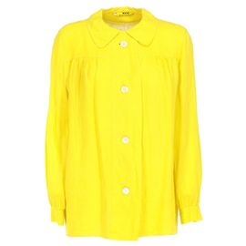 Autre Marque Camisa Hands Mani en mezcla de lino amarillo años 90 Amarillo