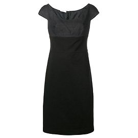 Abito midi Prada in seta e cotone nero Nero