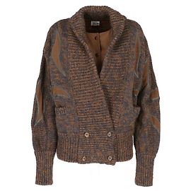Autre Marque Cardigan Tushy en laine marron et gris Marron