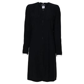 Robe midi Chanel bleu viscose années 90 Bleu