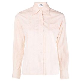 Céline Pink Cotton Jacquard Chain Pattern Shirt Pink