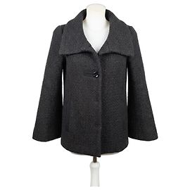 Autre Marque Intrend MaxMara Wollmantel - Größe 38 IT Braun Schwarz