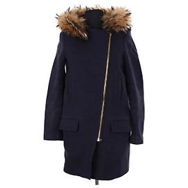 Sandro Blue Wool Coat Blue