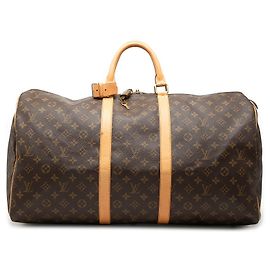 Borsa da viaggio Louis Vuitton Monogram Keepall 55 Marrone Marrone
