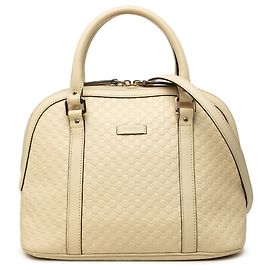 White Gucci Medium Microguccissima Dome Satchel White