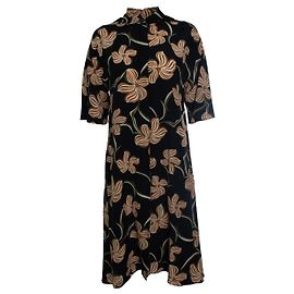 Aspesi, robe imprimée florale en noir Noir
