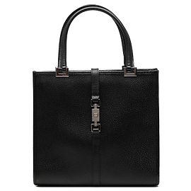 Black Gucci Calfskin Jackie Handbag Black