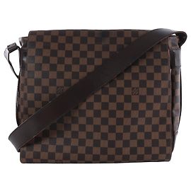 Borsa a tracolla Louis Vuitton Damier Bastille in Brown Rosso