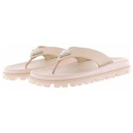 Sandales Tongs Prada en Cuir Blanc Taille 38 Blanc