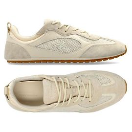 Tory Burch Field Mesh Suede Sneakers Light Cream White