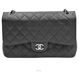 Chanel Caviar Classic Jumbo en cuir noir Noir