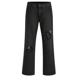 Jeans en patchwork dégradé à sequins Chanel Resort 2006 06C Noir