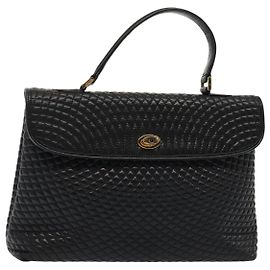Borsa a mano BALLY in pelle nera e oro autentica ep5454 Nero D'oro
