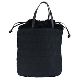 FENDI Zucca Canvas Handtasche Schwarz Auth 97410 Schwarz
