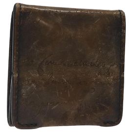 Monedero de cuero Berluti Calligraphy marrón auténtico bs25955 Castaño