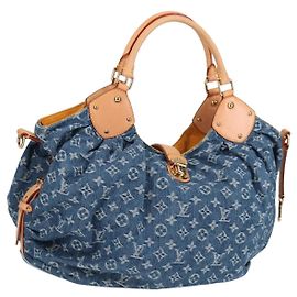 LOUIS VUITTON Monogram Denim XL Shoulder Bag Blue M95515 LV Auth am8184SM Blau