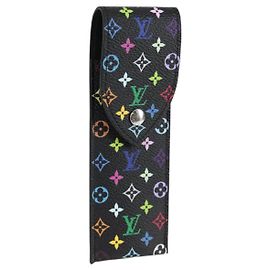 LOUIS VUITTON Monogram Multicolor LVxTM Pen Pouch Black GI1312 LV Auth 117816SM Black